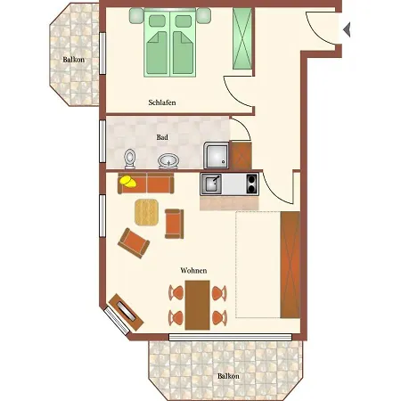 Haus Dünenglück Whg. 23, Teilseesicht * Cuxhaven